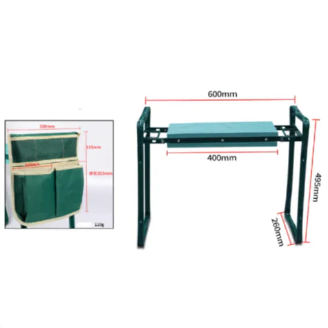 Folding Garden Kneeling Stool with Tool Bag