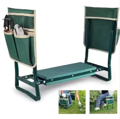 Folding Garden Kneeling Stool with Tool Bag