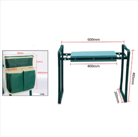 Folding Garden Kneeling Stool with Tool Bag