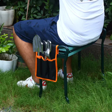 Folding Garden Kneeling Stool with Tool Bag