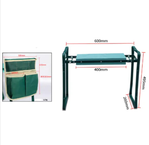 Folding Garden Kneeling Stool with Tool Bag